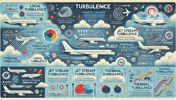 açık hava türbülansı, hamle türbülansı, sıcaklık sapması türbülansı